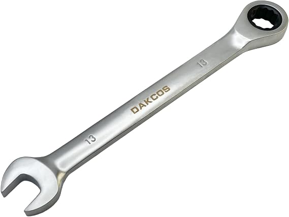 DAKCOS 13mm Combination Ratchet Spanner Fixed Head Ratcheting Wrench Cr-V