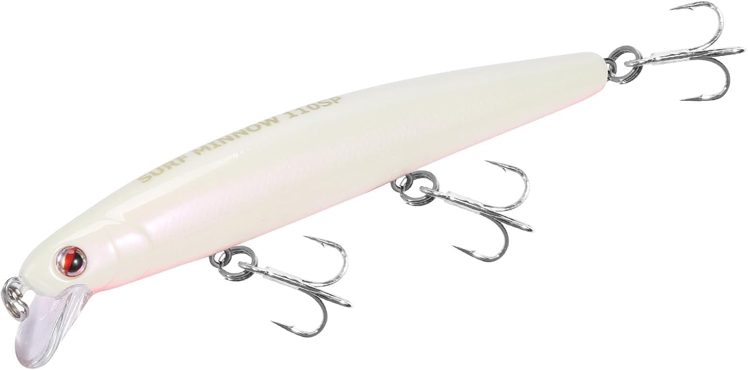 LITTMA Surf Minnow 110, California Surf Fishing, Salt Jerk Bait Crank Bait Surf Flash Fishing Salt Prol Armino 110, Pearl Pink Berry Glofissing Ear