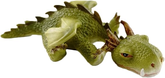 Top Collection Miniature Fairy Garden and Terrarium Statue, Sleepy Mini Dragon