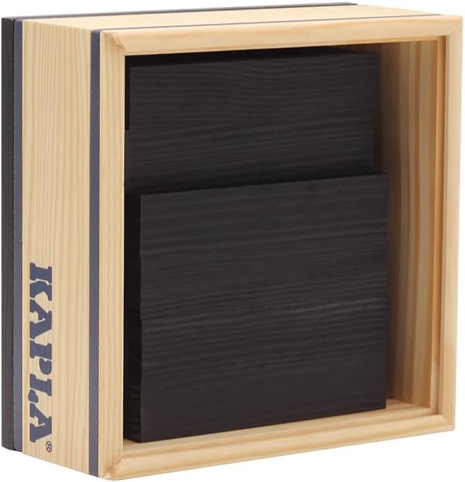 KAPLA - Square 40 Wooden Boards - Black - Wooden toy, building set, from 2 years