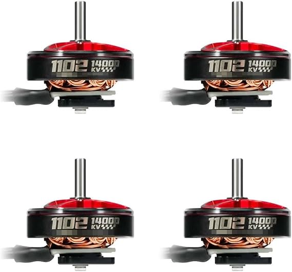 4PCS Compatible With Drone Parts 1102 Brushless Motors 1102 18000KV 1102 22000KV 75mm Frame Meteor75 For RC BWhoop Racing Drone(BLACK 14000KV 37MM)