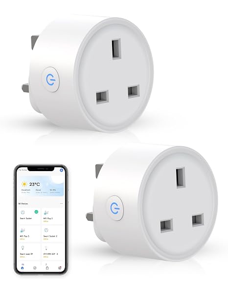 Avatar Controls WiFi Smart Plug 2 Pack, UK Socket, Alexa & Google Home