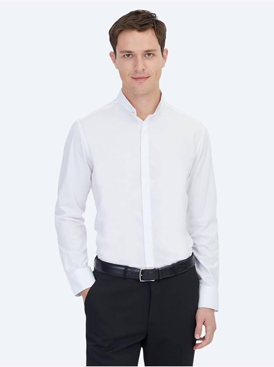 Kip Beyaz Regular Fit Dokuma Klasik%100 Pamuk Gömlek, 44 Beden, Erkek
