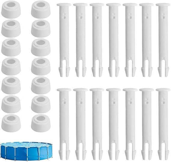 14 Set Plastic Pool Joint Pins and Seals, Replacement Parts for Intex & Frame Rectangular Metal Frame Swimming Pools (6cm/2.36inch)