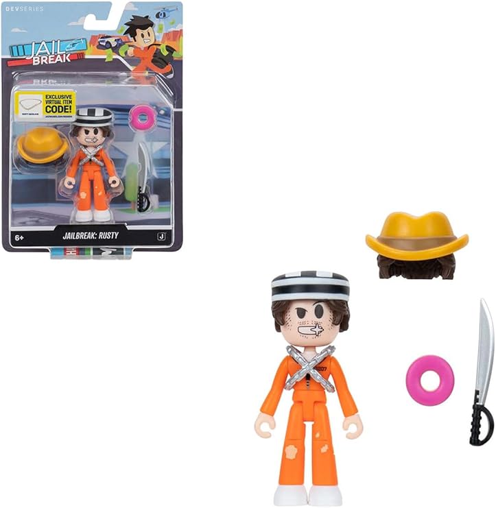 Dev Series Jailbreak Rusty Figür, Roblox Brookhaven Murder Mystery 2 Uyumlu, Aksesuarlar İçerir