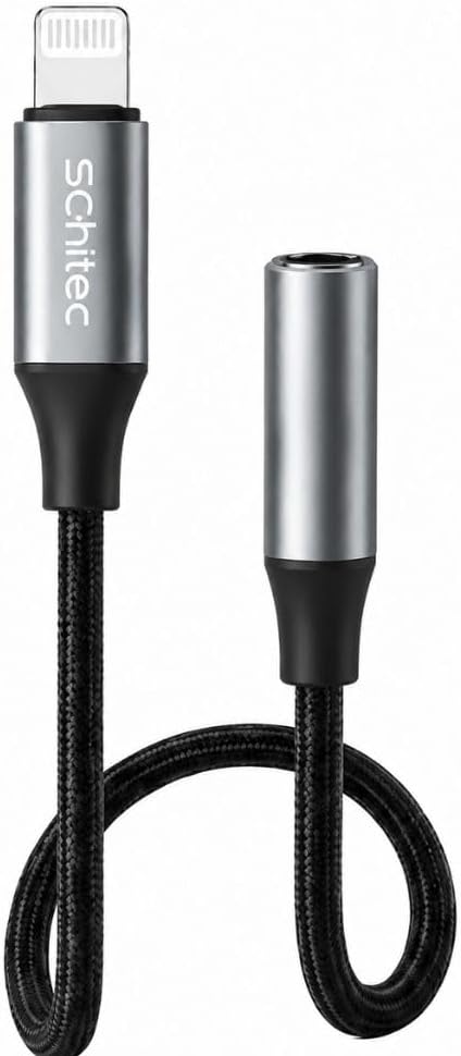 SChitec Lightning to 3.5mm AUX Dönüştürücü 10cm Siyah HG/AXT-01