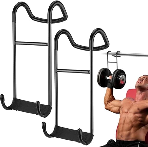 2Pcs Dumbbell Spotter Hooks, Dumbbell Hooks Heavy Duty Dumbbell Rack, Dumbbell Attachment 250 Ib Load Capacity Weights Holder Stand, Dumb Bell Storage Stand Holder for Home Gym Exercise