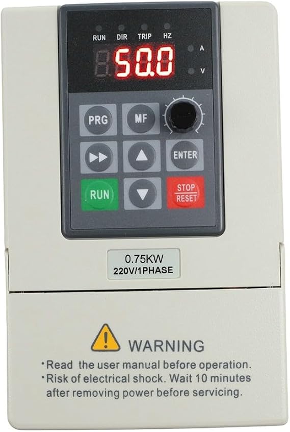 Variable Frequency Drive, 1Phase 220V Input 3Phase 380V Output Motor Controller, 0.75KW AC Inverter With Over Heat & Overload Protection