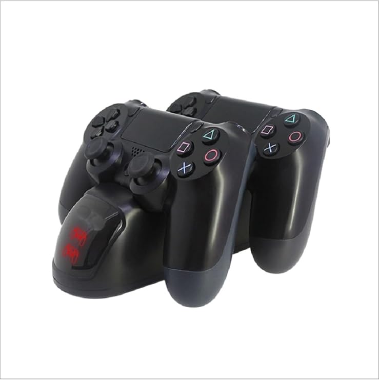 WOTOBE PS4/PS4 Slim/PS4 Pro ile Uyumlu Denetleyici, LED Göstergeli Dual Şarj Standı, Siyah