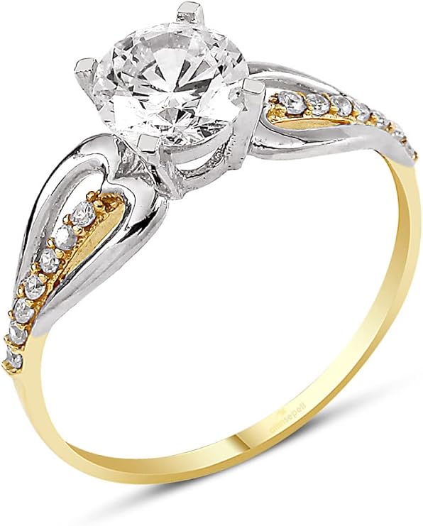 Gold Heart Path Solitaire Ring