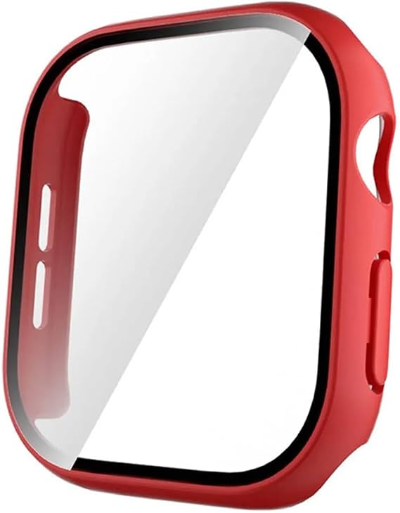 Microcase Apple Watch Series 10 42mm için Ekran Korumalı Sert Rubber Kılıf - AL3173 (Toz Pembe)