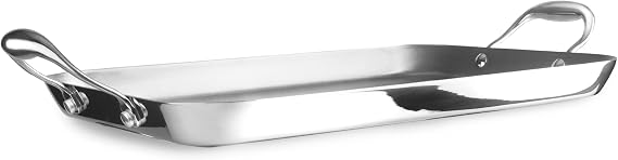 IBILI - Grill Triply Natural Triply 38X25 Cm, Stainless Steel, Suitable for Induction, Non-Stick