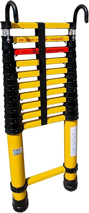Fiberglass Telescoping Ladder with Hook, 5m/4.5m/4m/3.5m/3m/2.5m/2m Extension Ladder, Extend Climb Telescopic Ladders for Home Roof Electrical Work (Size : 3m/9.8ft)