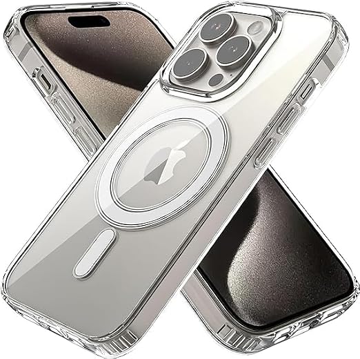 STORETOLERANS iPhone 12 ve iPhone 12 Pro ile uyumlu Magsafe Wireless Şarj Özellikli Şeffaf Kılıf Airbag Korumalı Gelişmiş Dayanıklılığa Sahip Şeffaf Kılıf - İnce Tasarım