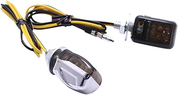 Tiny Mini Micro Motorcycle Amber LED Indicators Blinkers Turn Signal Black