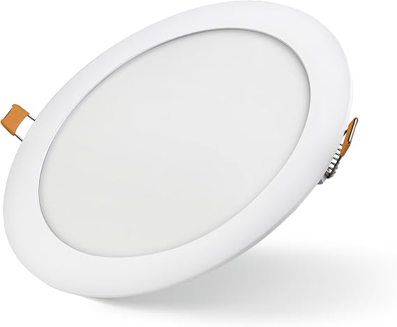 Bright Source LED Round Panel Downlight, 18w Slimline Recessed Ceiling Spotlight, 1440lm Lumen Output, 3CCT Adjustable Colour Temperature 3000K 4000K 6000K, IP20 Rated, 205mm Cut Out