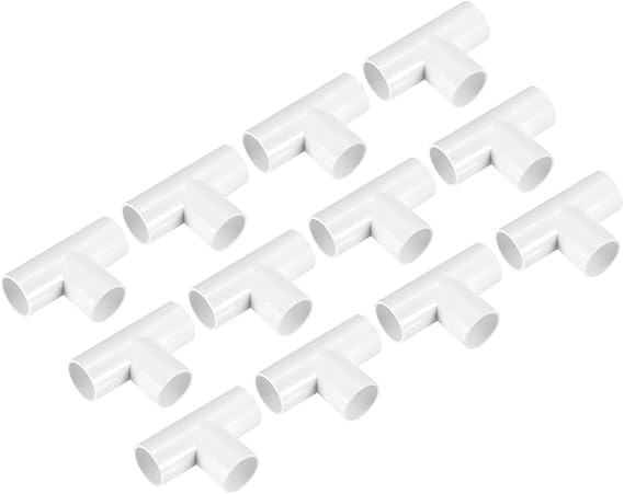 sourcing map PVC Conduit Coupler T-Shaped Fittings 25mm 3 Ways Terminating Coupler Connectors for Home Hose Electrical Conduit Pack of 12