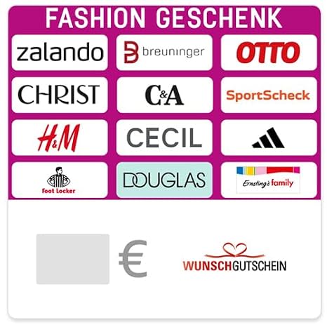 FASHION GUTSCHEIN - Geschenkidee für Modefans - für Deutschland - per E-Mail (nicht für Amazon einlösbar)