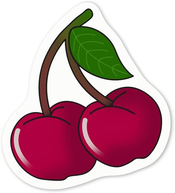 Azeeda 4 x 'Cherries' Stickers - White, 5cm (DW00051041)