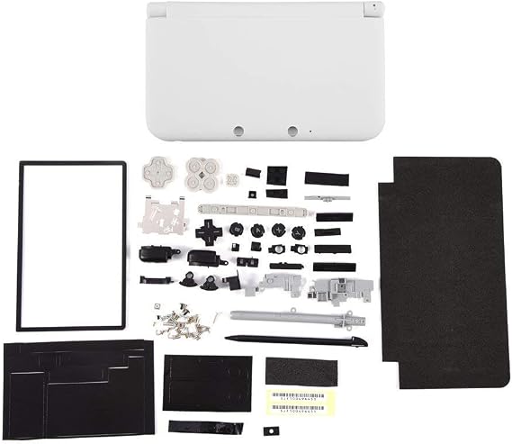 New Full Housing Case Cover Shell with Buttons Replacement Parts for 3DS XL / 3DS LL Game Console-White.