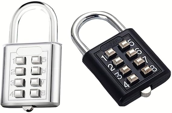 Password Combination Padlock, 8-Digit Zinc Alloy for Suitcase for smart Lock, Keypad Combination Lock for Gym Luggage Locker
