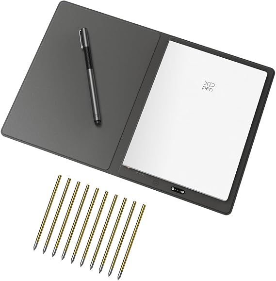 XPPen Note Plus Smart Notepad for Digital Writing, AI Handwriting to Text Recognition for 9 Languages, A5 Paper Notebook with 10-Pack Swiss Ink Refills