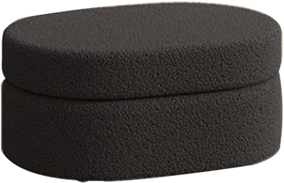 Household Storage Stool, Flap Storage Stool, Bedroom Dresser Makeup Stool, Soft and Comfortable Short Stool for Living Room Coffee Table Sofa Stool, Footstool.(Black,40 * 30 * 30cm)