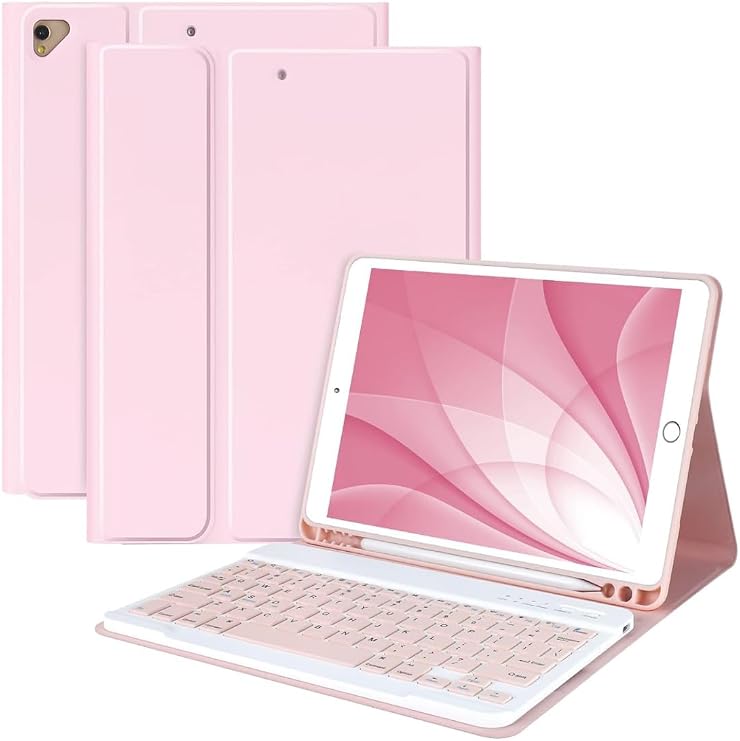Fuchsia iPad 11. Nesil A16 çipli 2024 2025 ile Uyumlu Klavyeli Tablet Kılıfı
