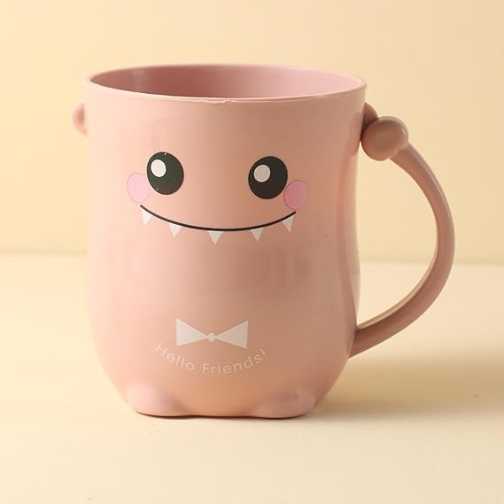 Mouthwash Cup Cute Brushing mouthwash Cup Multifunctional Plastic Brushing Cup wash Cup, 401-500ml, Pink