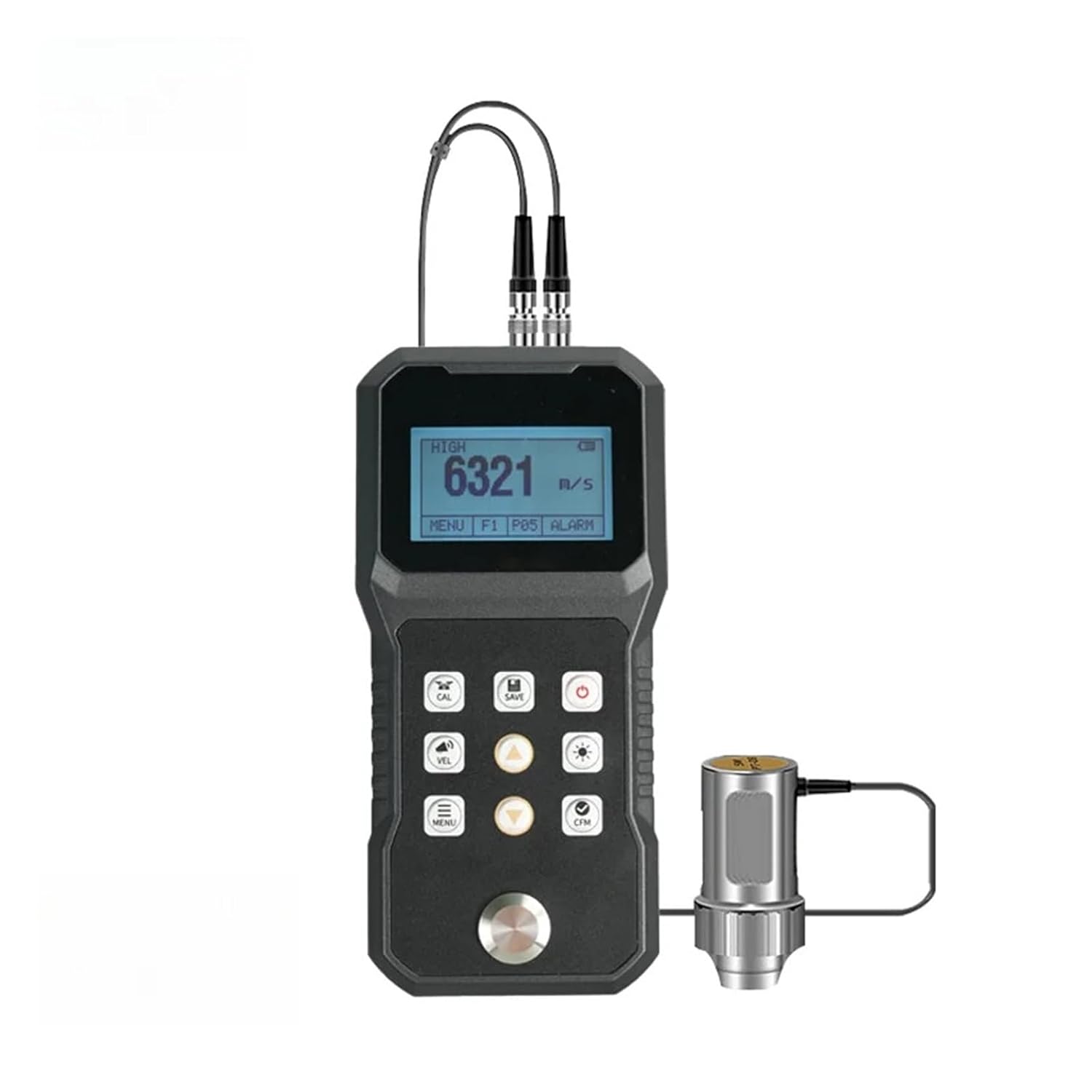 Digital Ultrasonic Thickness Gauge Steel Cast Iron Tester Width Meter For Equipment Testing With Auto Calibration6mm Probe