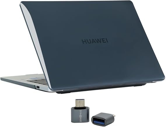 Huawei MateBook 14 Kılıf Uyumlu Kristal Parlak Sert Hard Case İnce Hafif Darbe Çizilme Koruma 2021-2023 Siyah