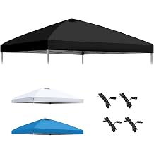HYPER VENTURE 10x10ft Replacement Canopy Top with Air Vent, Waterproof & UV Protection for Straight Leg Frame, Outdoor Pop Up Canopy Tent Cover for Patio Garden Camping (Black)