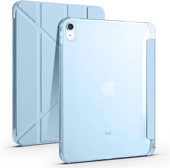 Fogy iPad (A16) 11inch 2025 Compatible Case Triangle Tri Folding Pen Split Stand Case A3355 blue