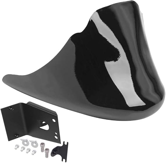 Riloer 1x Black Front Bottom Spoiler Mudguard, Air Dam Chin Fairing Compatible with Harley Sportster 1200 883 Iron XL 2004-2020, Glossy Black