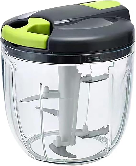 Manual Food Chopper with Pull String, 900ml Vegetable Chopper