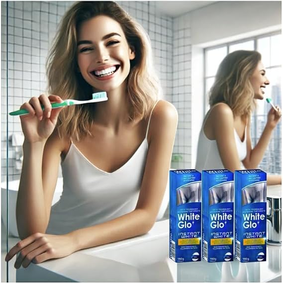 3 x White Glo Instant White Optic Technology Whitening Toothpaste 100 ml