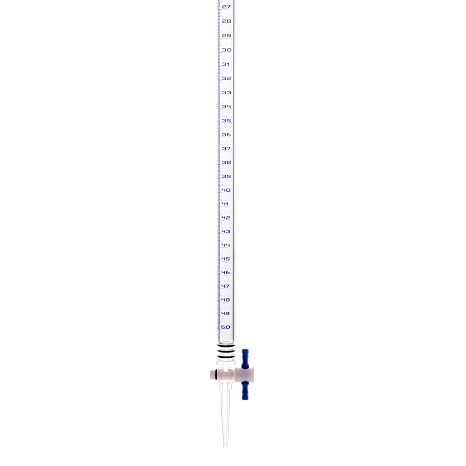 Eisco Labs Acrylic Burette, with PTFE Stopcock, 25mL Capacity, 0.1mL Graduation
