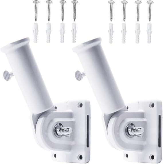 Flag Pole Holder, 2 Pack Flag Pole Mounting Bracket, Metal Flag Pole Bracket, Flagpole Hardware, Adjustable Multi Positions, Flag Stand Flag Bracket for House Outdoor