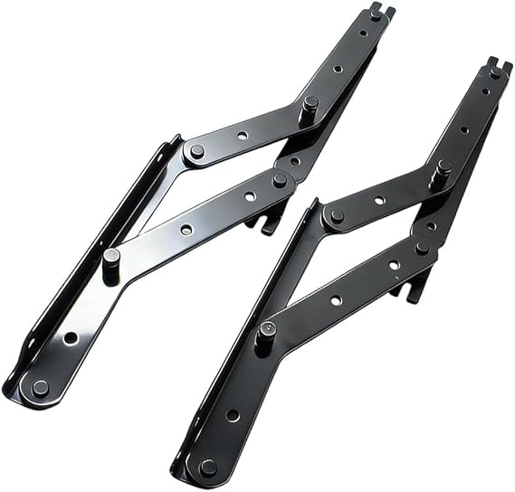 2 Pack Folding Sofa Bed Hinges, with Triangular Spring Support, Heavy Duty Steel Mechanism for Space-Saving Storage Solutions, Black