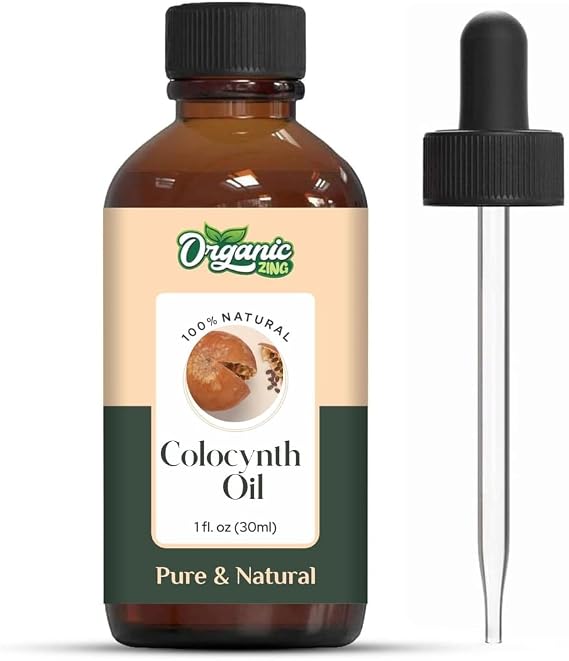 Organic Zing Colocynth Oil 30 ml (1.01 fl oz) – Cold Pressed Carrier Oil for Traditional Joint Care Formulations & Specialist Topical Preparations