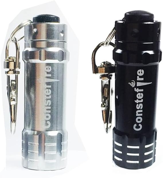 Small Flashlight Keychain Torch,2 PCS Aluminum Key Ring Torch, Bright 3 LEDs Tiny Flashligh,Pocket Flashlight EDC, Waterproof, Mini Torches for Indoor,Class,Camping Hiking Outdoor Gifts [Energy Class A+]