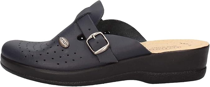 Fly Flot Unisex Altidona Women's Leather Slippers with Breathable Holes and Adjustable Buckle, Leather InsoleSlide Sandal