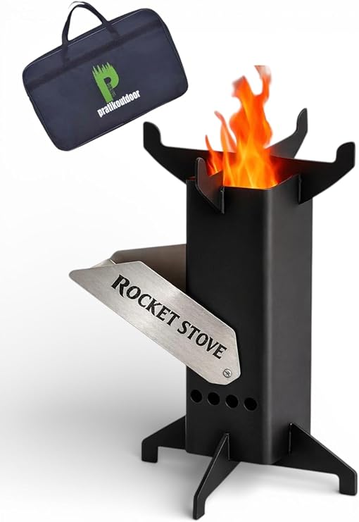 Roket Soba, Rocket Stove, Kamp Ocağı, Odunlu Kamp Sobası Çantalı