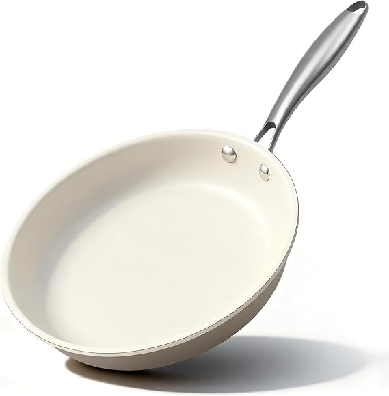 28cm Non‑Stick Frying Pan, PFOA&PFAS Free White Induction&Oven Safe