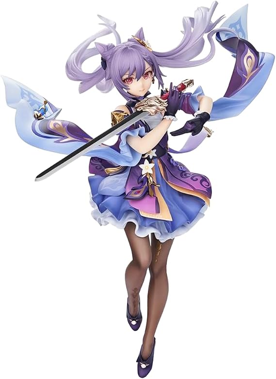 Keqing Figures Game Character Keqing Figure Statues PVC Anime Game Action Figurine Ornaments Gifts for Fans 24.5cm