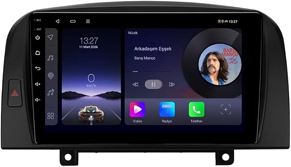 9 İnç Android Multimedya CarPlay Android Auto Navigasyon Kameralı 4GB RAM 64GB - Hyundai Sonata 2005-2008 ile uyumlu