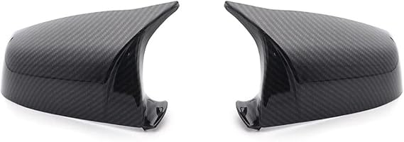 Side Mirror Caps Replacement For BMW 5 6 7 Series E60 E61 E63 E64 F06 F07 F10 F11 F13 F01-F04 Carbon Fiber pattern Black Side Wing Rearview Mirror Cover Cap Side Mirror Caps(Carbon Fiber Look)