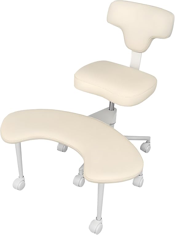 Crossed Legged Office Chair, Adjustable Meditation Chair with Back Support & Lumbar Support, Ergonomic Crisscross Chairs with Wheels, 360° Swivel ADHDs Desk Chair for Home Yoga Enthusiasts