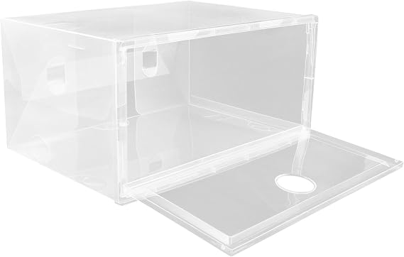 UKCOCO Plastic Stackable Shoe Box for Slippers and Sports Shoes