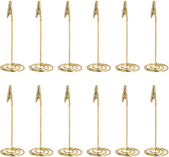 12pcs Place Card Memo Clip Photo Table Number Holder Gold